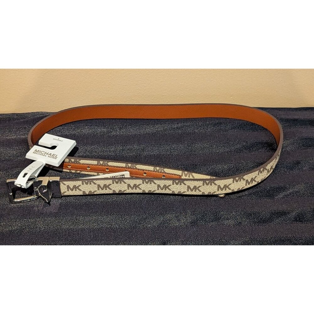 Michael Kors Reversible Belt Large MK Logo & Brown